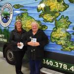 Kelley Balcomb-Bartok Staff photo
Fifth-generation descendants of Lucinda Boyce, Cherie Roberts Jackson and Diane Boyce Buganski, pose with the County's new Community Wellness Van the "Lucy B' named after their great-great-grandmother.