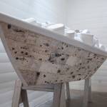 Contributed photo by SJIMA
Anna Gustafson The Fog Warning 2022 Wood, birchbark, waxed cotton seine twine, old linen, single-use plastic containers 5.5 h x 13 l x 4.5 d