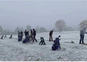Contributed photo by Jack Rice. 
Contributed photo by Jack Rice.
Compared to Oregon students who golfed in hail, Friday Harbor golfers had it easy with wind and rain.