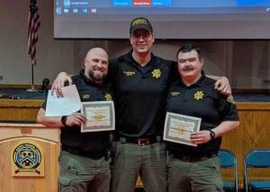 Contributed photo 
San Juan County has three newly trained Animal Control Officers now stationed on three of the ferry-served islands. From left to right, Deputy Jason Gross (Orcas), Deputy Walker Vandenhazel (Lopez), and Deputy Nicholas Wainwright (San Juan) all were recently certified at the Criminal Justice Training Academy in Burien.