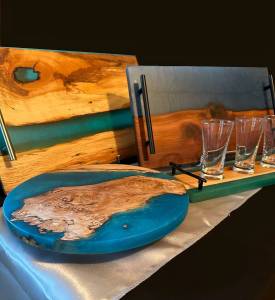 Contributed photo
Contributed photo
Wood and resin pieces by River Wylde