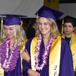 Kelley Balcomb-Bartok / staff photo
Friday Harbor High school seniors Lily Rock and Fela Andrews enter the Turnbull Gym in procession as they prepare to take their seats for graduation.