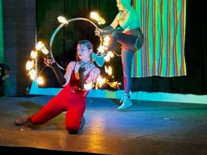 Heather Spaulding \ Staff photo
One of the amazing fire dancers using a flaming hoop.