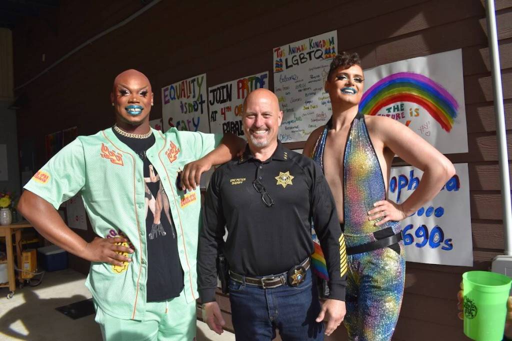 Kelley Balcomb-Bartok \ Staff photo
Sheriff Eric Peter with Isaiah Esquire and Johnny Nuriel.