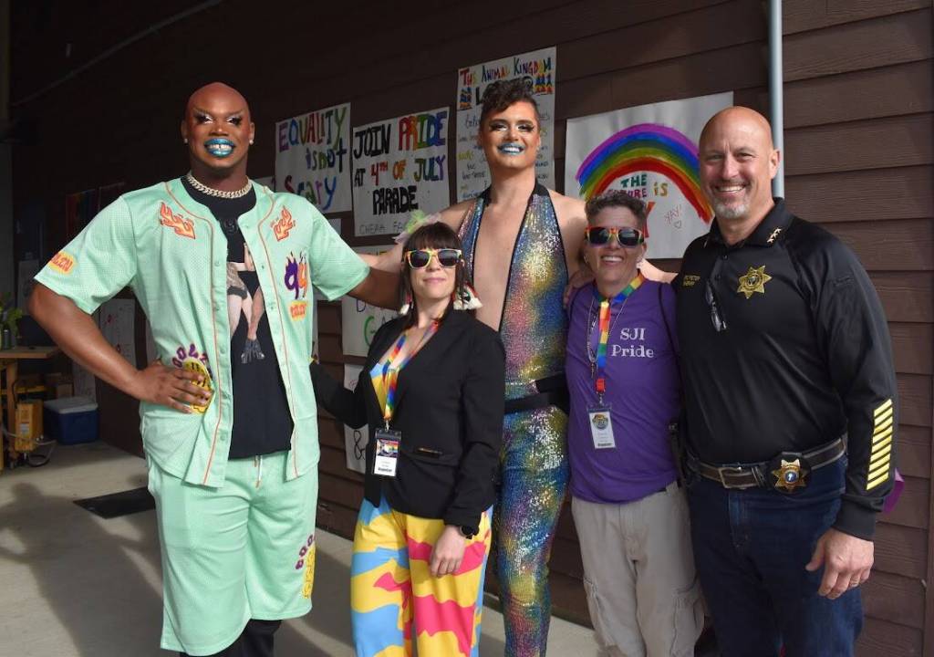 Kelley Balcomb-Bartok \ Staff photo
Sheriff Eric Peter with Isaiah Esquire and Johnny Nuriel.
Kelley Balcomb-Bartok \ Staff photo
Sheriff Eric Peter with Isaiah Esqire and Johnny Nuriel.