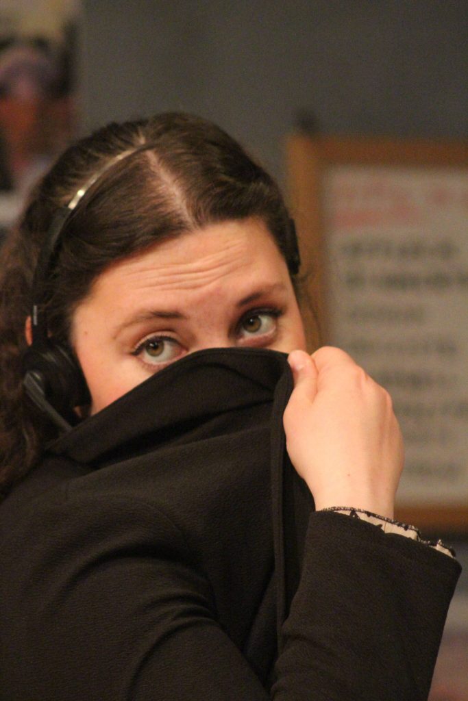 Heather Spaulding  Staff photo 
Chiara Power takes on 30 roles in "Fully Committed"