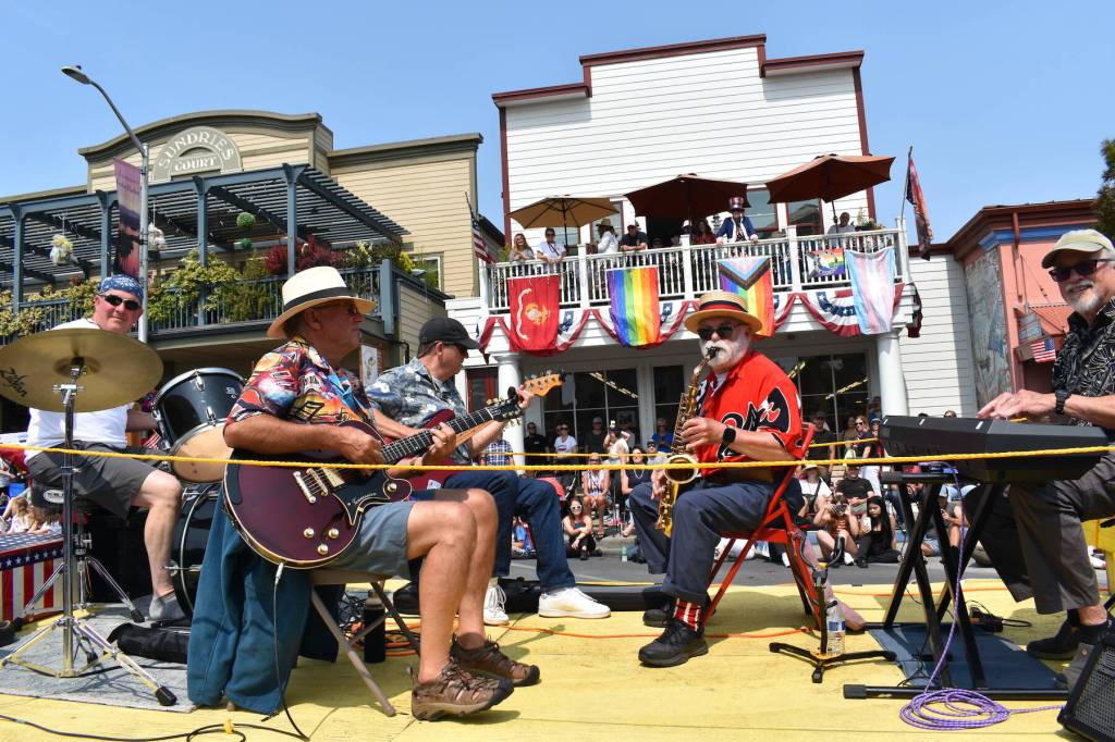 Kelley Balcomb-Bartok staff photo
Members of the One Time Band performing a lively number during the 2023 Friday Harbor Fourth of July parade.