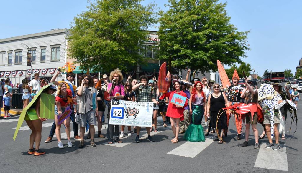 Kelley Balcomb-Bartok staff photo
Staff and students of the University of Washington Labs showed off their inner crustaceans/invertebrates/etc. at the 2023 Friday Harbor Fourth of July parade.