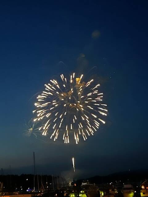Heather Spaulding \ Staff photo
One firework goes off while another quickly follows.