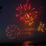 Heather Spaulding \ Staff photo
The display turned the harbor red.