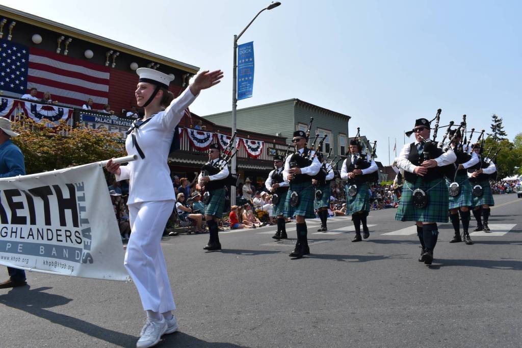 Kelley Balcomb-Bartok staff photo
The Keith Highlanders Pipe Band marches and performs during the 2023 Friday Harbor Fourth of July parade.