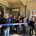 Contributed photo by the San Juan Island Chamber of Commerce
The Board of Directors and Mayor Ray Jackson at Party at Staceys ribbon cutting.