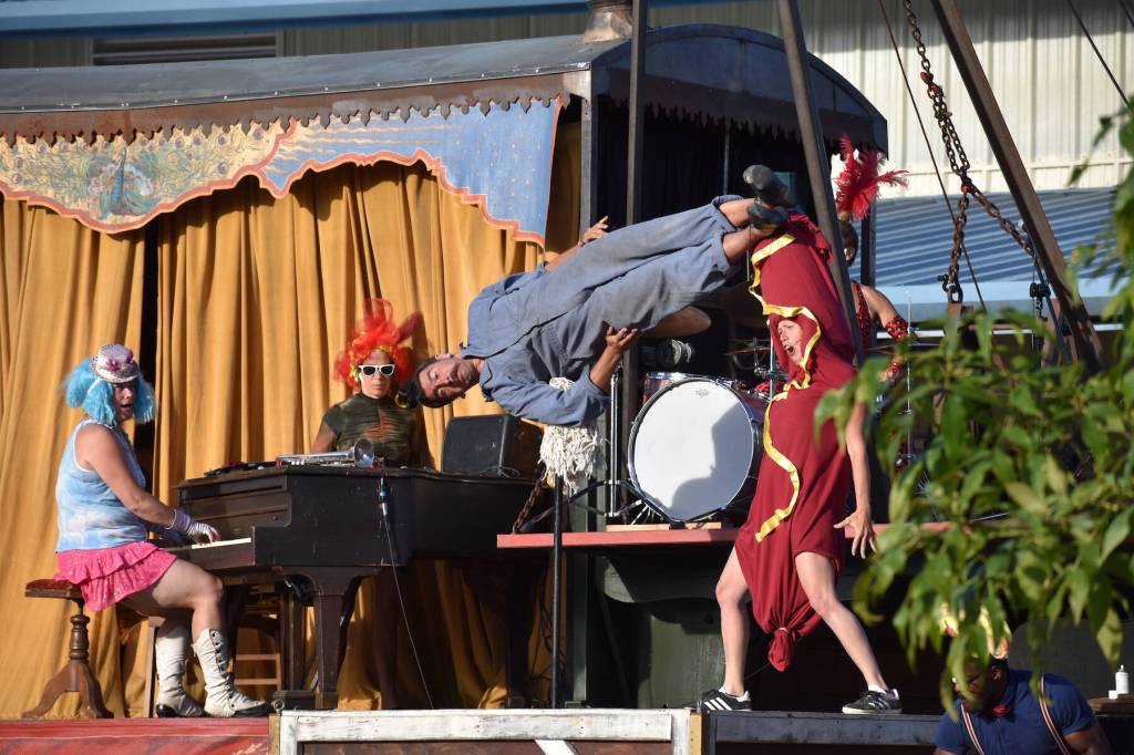 Staff photo \ Kelley Balcomb-Bartok
A midair plank by one of the performers.