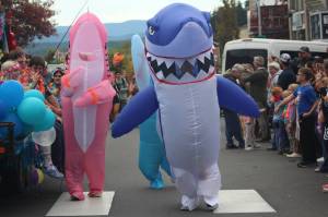 Heather Spaulding / Staff photo
Sharks marching with the sophmores Under the Sea float