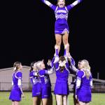 Kelley Balcomb-Bartok / Staff photo
Cheerleaders inspire the crowd during halftime.