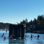 Heather Spaulding \ Staff photo
The ferry got out of the way just in time for the witches to paddle through.