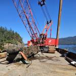 Contributed photo
Local contractor A1 Marine e removes a derelict concrete structure from Judd Cove Preserve on Orcas Island.