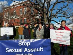 Heather Spaulding Staff photo
Soroptimist stand with The Stand Up Men