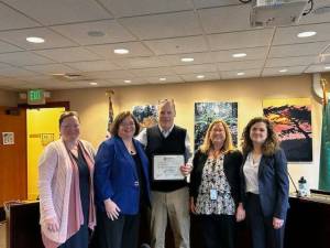 Contributed photo
Left to right: Councilmembers Christine Minney and Cindy Wolf, Mike Thomas, Council Clerk Sally Rogers and Council Chair Jane Fuller.