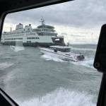 Contributed photo by the US Coast Guard Bellingham Station
The ferry captain positioned the Samish to block the wind.