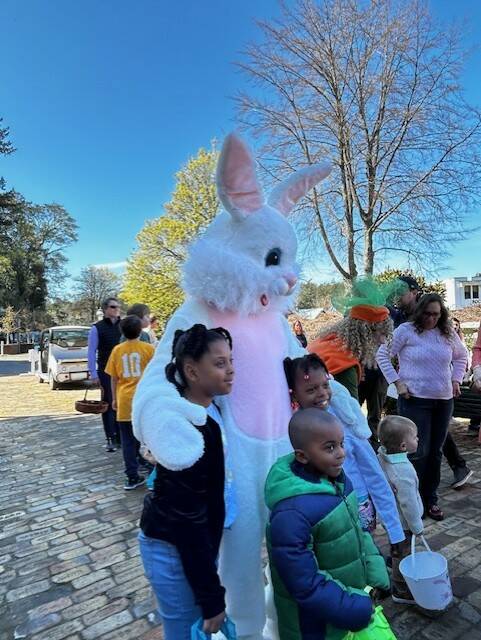 Heather Spaulding Staff photo
Easter Bunny and Carrot greet the excited kids.