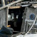 Heather Spaulding / Staff photo
A parrot toy hangs in the door way of one of the derelict vessels