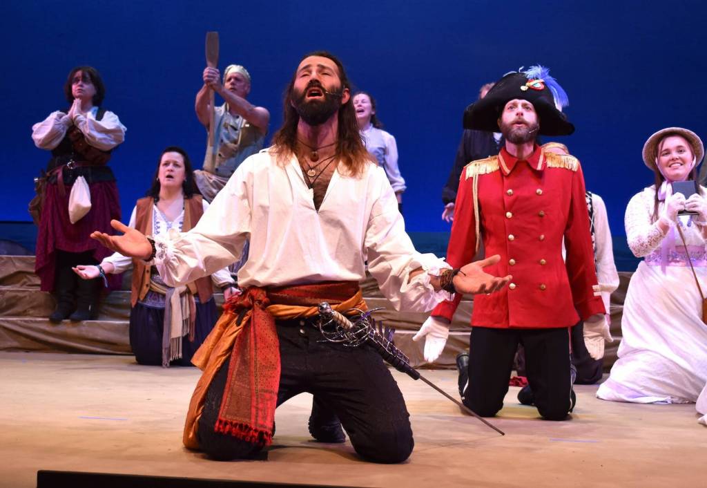Contributed photo by Kelley Balcomb-Bartok
The Pirate King (Patriqi Holahan) with the General (Mason Turnage) in the background.
