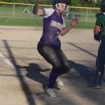 Heather Spaulding \ Staff photo
Wolverines fast pitch makes one last home run for the season.