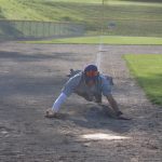 Heather Spaulding \ Staff photo
Senior Elliot Samonas sliding into home on Senior Night.