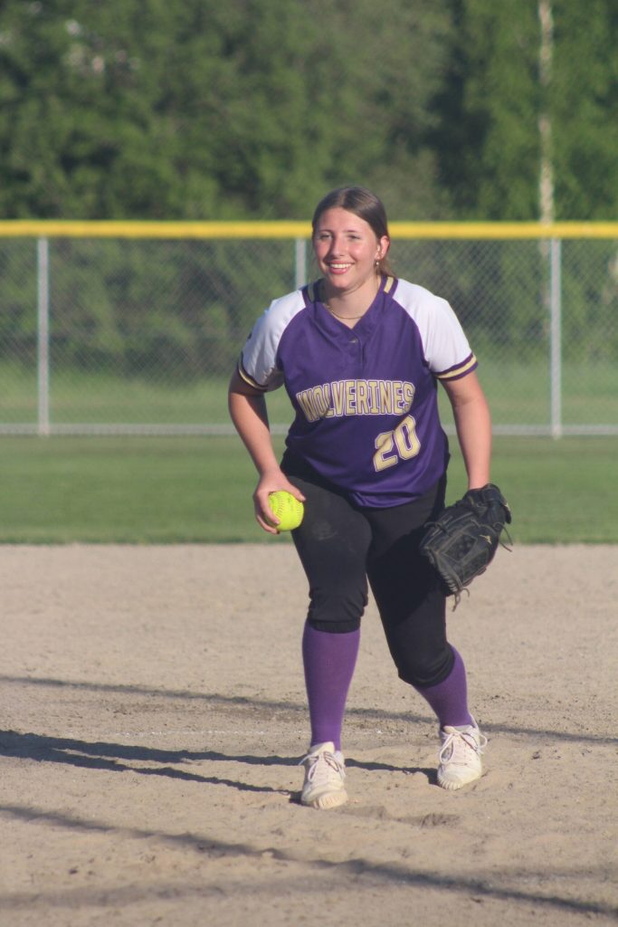 Heather Spaulding Staff photo
Emerald Hurley gets ready to strike one out.