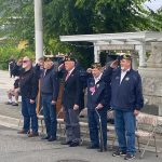 Staff photo / Isabel Ashley[ INSERT NAMES] are recognized for their service at the Memorial Day gathering in Friday Harbor.
Staff photo / Isabel Ashley
All five branches of the US military were represented by the following American Legion members who served in said branches (from left to right): Rich Swenson (US Air force), Craig Dorsey (Coast Guard), Mike Gallagher (Marine Corps), Jim Glover (Navy) and Shannon Plummer (Army).