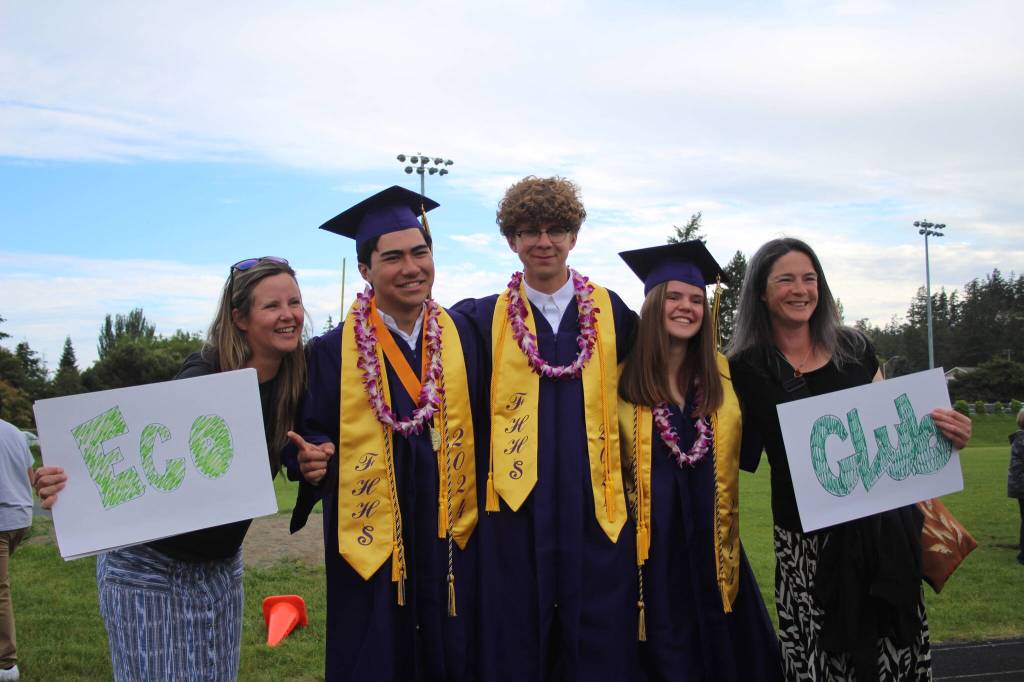 Heather Spaulding  Staff photo
Jess Newly and Katie Fleming with their Eco Club graduates.