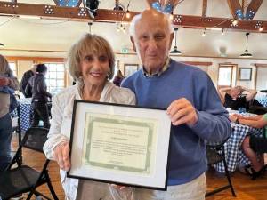 Heather Spaulding Staff photo
Judy and Jerry Alhadeff with the Sam R. Buck award