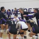 Heather Spaulding Staff photo
The Wolverines bow down to freshman Ruby Tapia after she serves yet another power house serve.