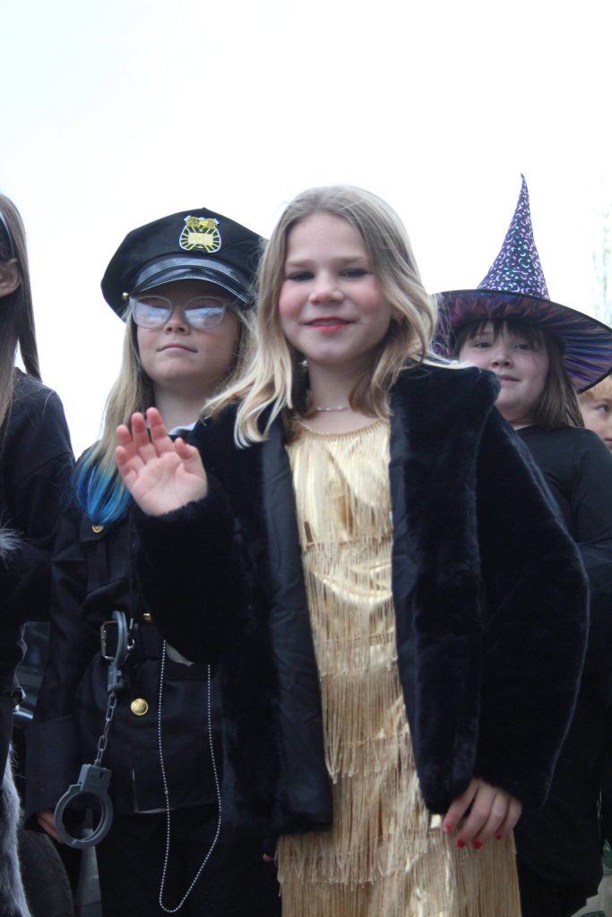 Heather Spaulding \ Staff photo
The monsters were friendly, waving Happy Halloween.