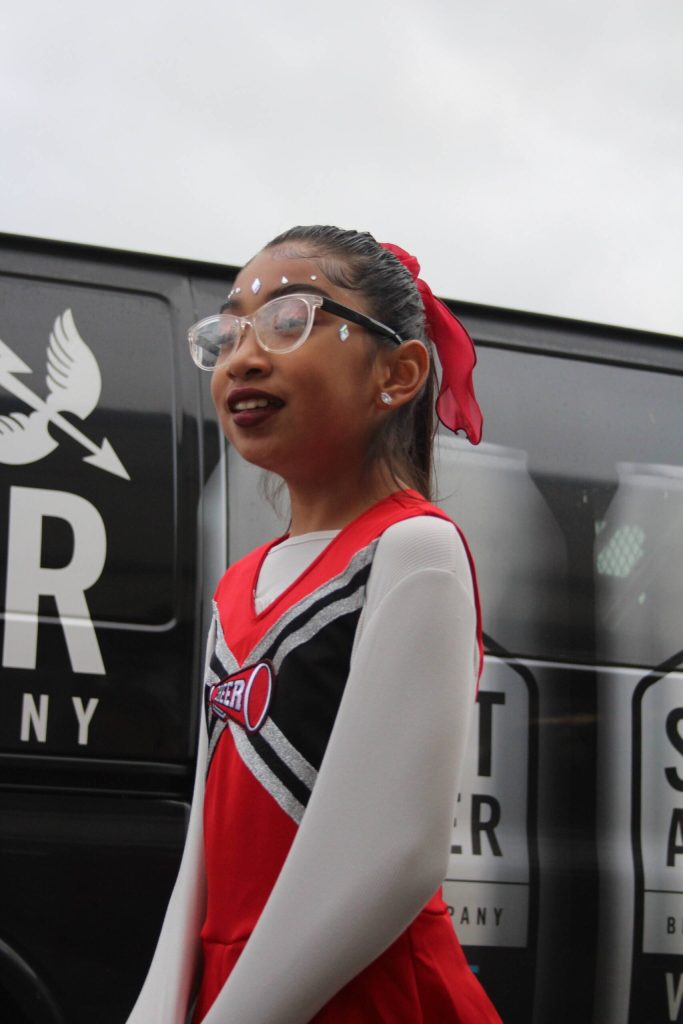 Heather Spaulding \ Staff photo
A cheerleader cheering on the monsters.