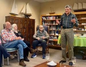 Contributed photo Bard member
David Bayley addresses the crowd.