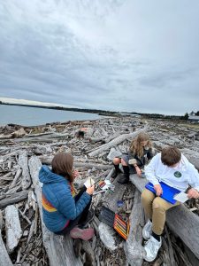 Contributed photo by Holly Durham-Guckian Students in 7th grade from Spring Street International School applying the Working Guides on Jackson Beach.