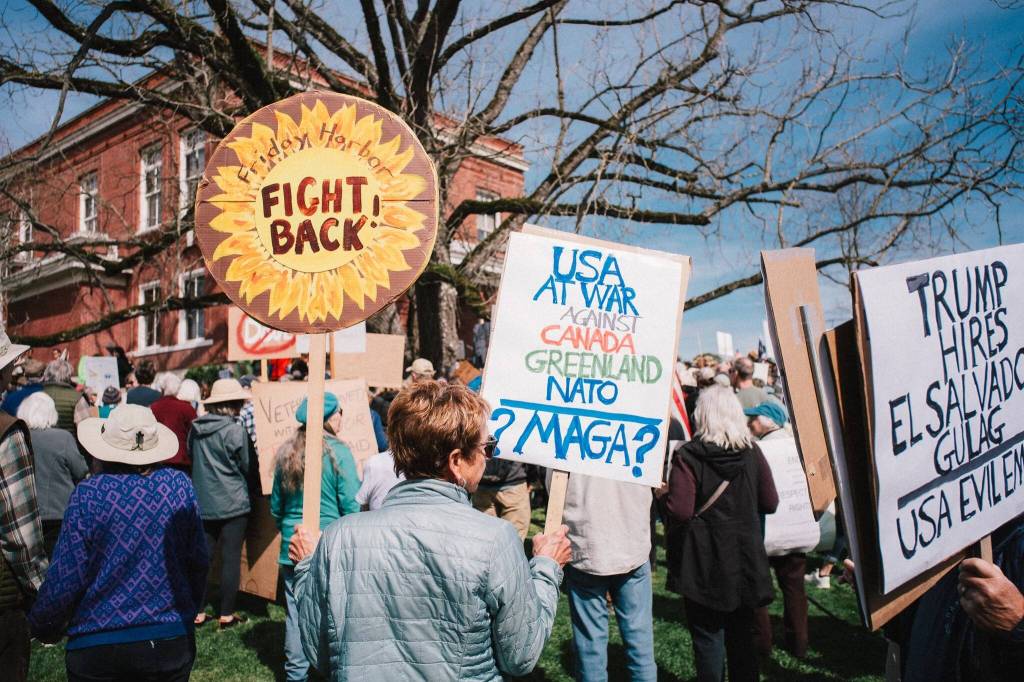 Contributed photo by Chase Anderson
A few of the signs from Hands Off.