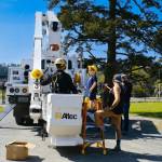 A young co-op member getting ready for a ride in the bucket truck! Contributed photo.