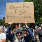 Heather Spaulding \ Staff photo
A protester reminding people of the countrys history.