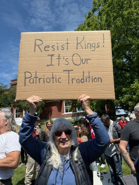 Heather Spaulding \ Staff photo
A protester reminding people of the countrys history.