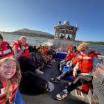 Contributed photo.
Orcas Island YCC crew members enjoy a blustery ride out to Patos Island with Washington State Parks.