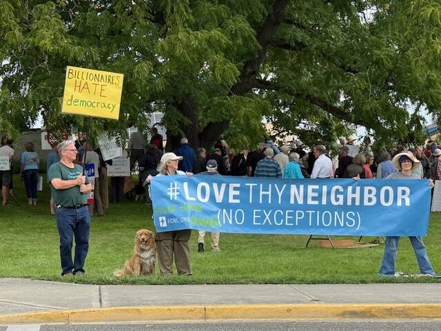 Protestors advocated loving thy neighbor.