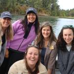 Contributed photo.
Friends of the San Juans staff aboard the tour, left to right: Tina Whitman, senior science director; Magali Cota, legal director and staff attorney; Katherine Dietzman, shoreline and mapping specialist; Eva Schulte, executive director; and Isabel Alexander, operations manager.
