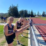 Contributed photo
Cross Country girls warming up at Orcas.
