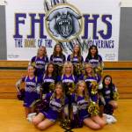 Contributed photo by Ida Rude
Wolverines Cheer Squad Back row, left to right: Juniors Millie Nibler and Madison Ockerman, freshman Sofia Clark, and junior Kat Tetrick. Middle row, left to right: Freshmen Kyra Wilson and Kaylee Buchanan, Senior Captain Chase Lee, freshman Madisyn Bitz and freshman Debora Sanchez. Bottom row, left to right: Senior captains Jillian Otis and Brandy Lawson.