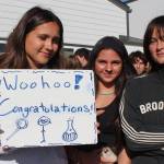 Heather Spaulding photo.
A few students with their sign.