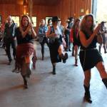 Hannah Johnson photo.
Southfork Country Kickers leading line dancing.