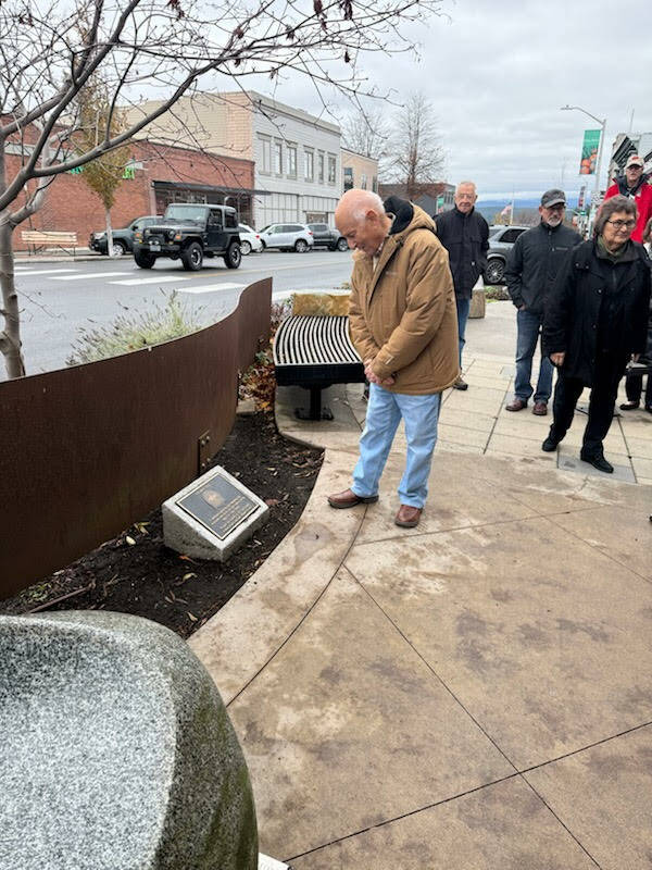 Contributed photo by Trish Morse
Jerry looking at the new plaque.